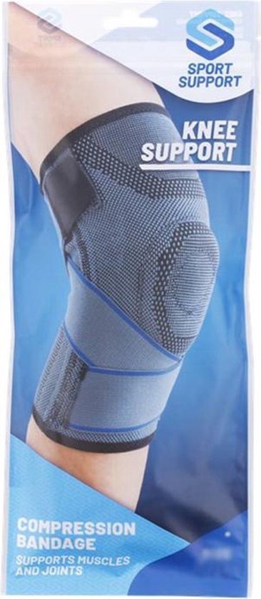 Sport Support Kniebandage Blauw Maat S/M