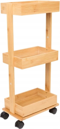 Trolley op Wielen Bamboe - 18,5x32x70,5 cm