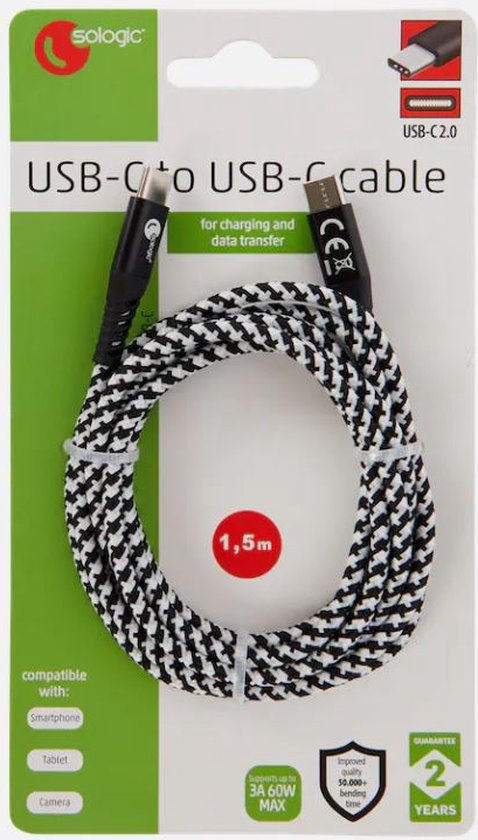 Sologic USB-C naar USB-C Kabel - 1,5 m