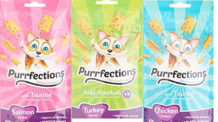 2x Purrfections Kattensnack Mix Kip/Zalm/Kalkoen - 60 gr