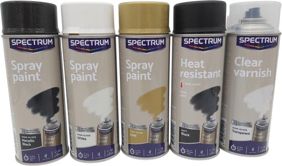 Spectrum Spuitverf Set met Verschillende Kleuren - 5 stuks