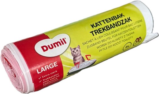 Dumil Kattenbakzakken met Trekband - 8 stuks