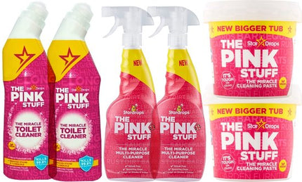 2x The Pink Stuff Allesreiniger - 750 ml + 2x The Pink Stuff Toiletreiniger - 750 ml + 2x The Pink Stuff Cleaning Paste - 850 gr