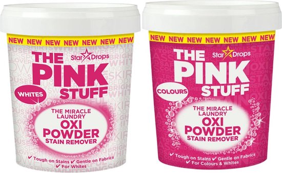 The Pink Stuff Vlekverwijderaar Gekleurde Was + The Pink Stuff Vlekverwijderaar Witte Was - 500 ml