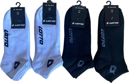 6x Lotto Sneakersokken Wit Maat 43-46 + 6x Lotto Sneakersokken Zwart Maat 43-46 + Lotto Sneakersokken Grijs Maat 43-46