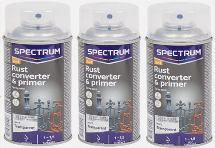 3x Spectrum Anti-roestspray & Primer Transparant - 300 ml