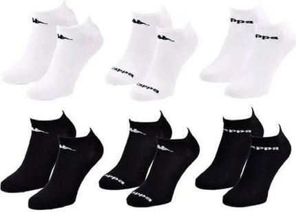 6x Kappa Sneakersokken Zwart & Wit Maat 43-46