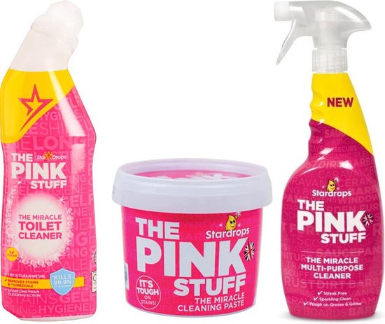The Pink Stuff Allesreiniger - 750 ml + The Pink Stuff Toiletreiniger - 750 ml + The Pink Stuff Cleaning Paste - 850 gr