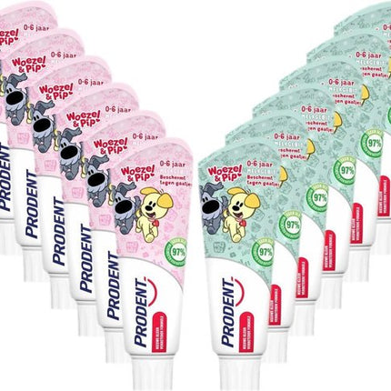 12x Prodent Tandpasta Woezel & Pip 0-6 jaar - 75 ml