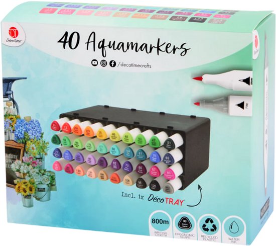 DecoTime Aquamarkers 40-delig