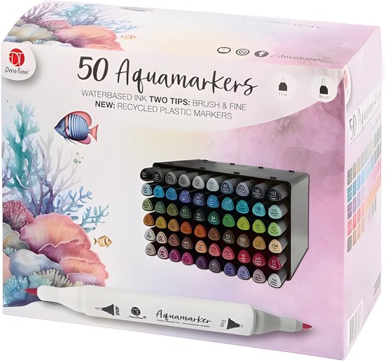 Decotime Aquamarkers - 50 stuks