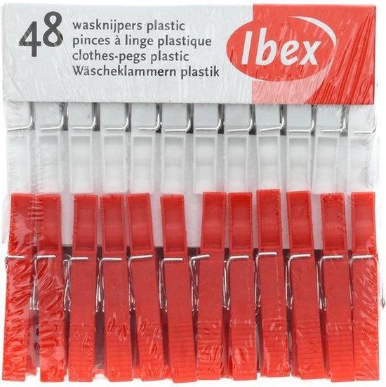 Ibex Wasknijpers Plastic - 48 stuks