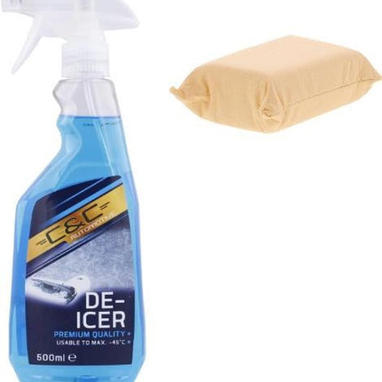 C&C Ruitontdooispray - 500 ml + Autozeemspons