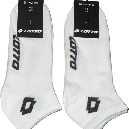 6x Lotto Sneakersokken Wit Maat 43-46