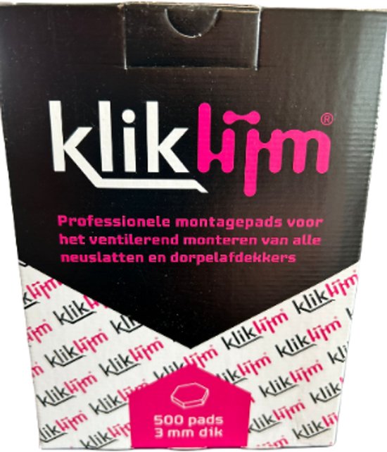 Kliklijm montagepads - 3 mm - 500 stuks