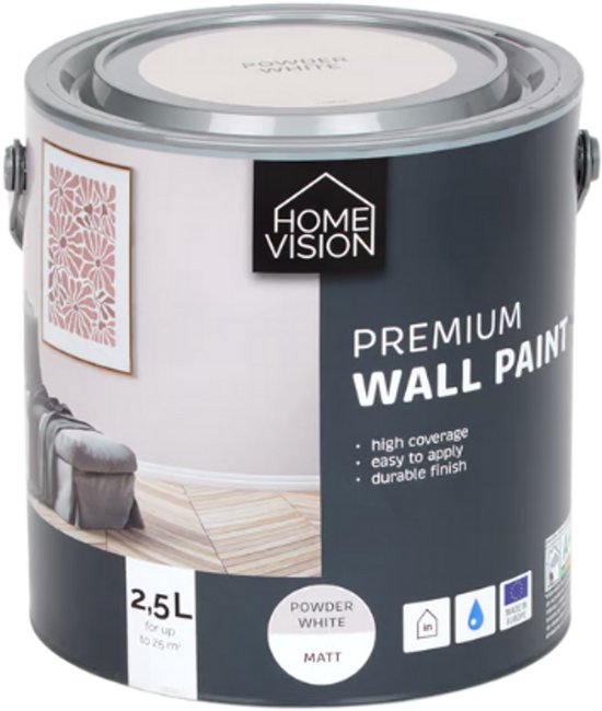 Premium Muurverf Powder White Matt - 2,5 liter