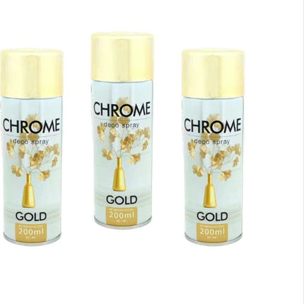 3x Chroom Spuitverf Goud - 200 ml