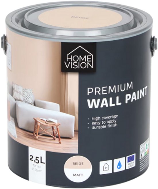 Premium Muurverf Warm Beige Matt - 2,5 liter