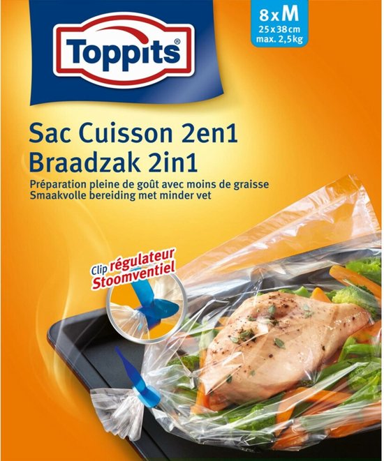 Toppits Braadzak 2in1 - 8 stuks