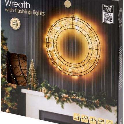 Ledkrans Warm-wit - Ø 36 cm