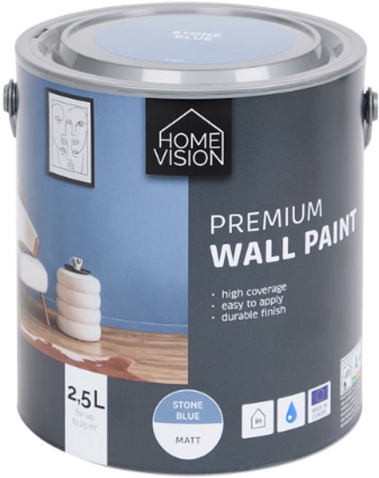 Premium Muurverf Stone Blue Matt - 2,5 liter