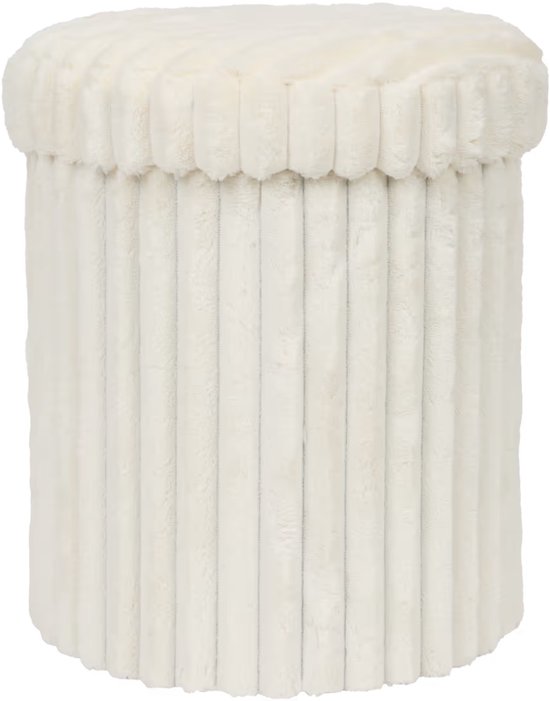 Opbergpoef Wit - ø 31,5x37,5 cm