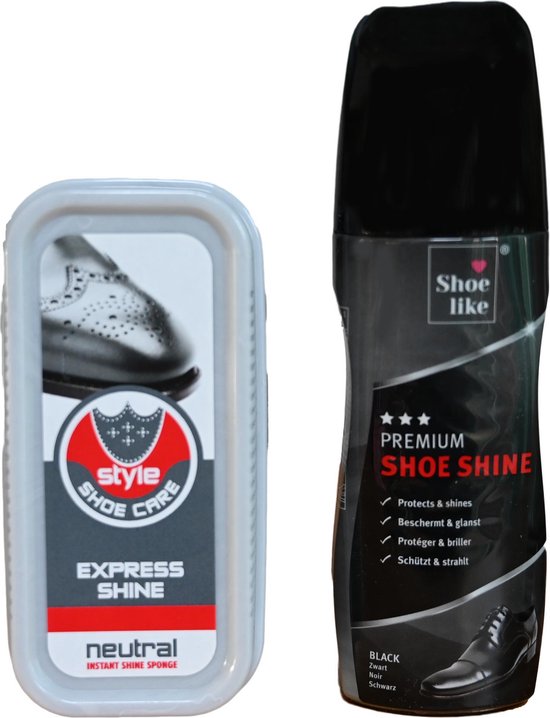 Shoe Like Schoenpoest Zwart - 75 ml + Express Shine Neutral