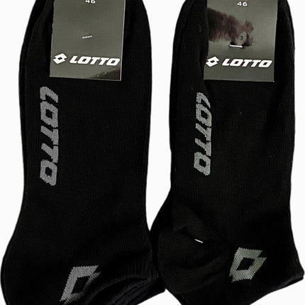 6x Lotto Sneakersokken Zwart Maat 43-46 + 3x Lotto Sneakersokken Wit Maat 43-46