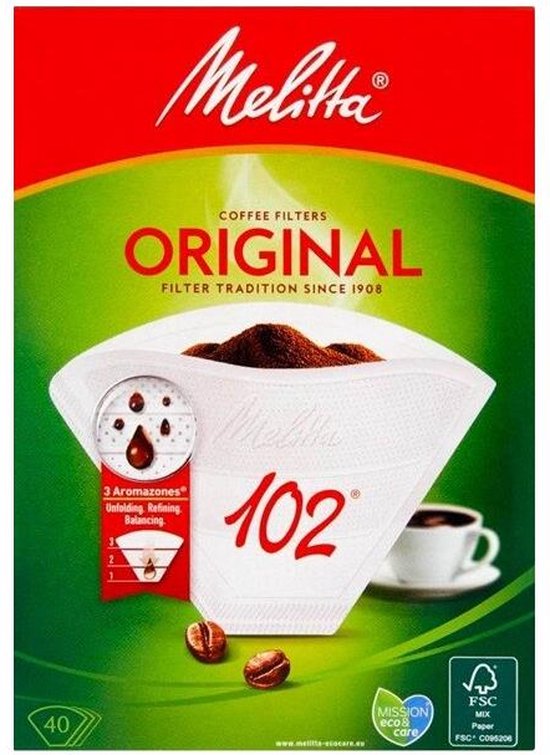 Melitta Koffiefilters 102 Wit - 40 stuks