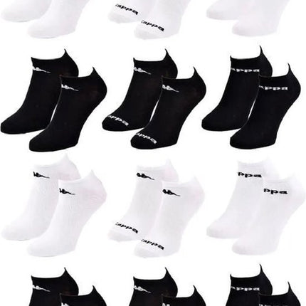 12x Kappa Sneakersokken Zwart & Wit Maat 39-42