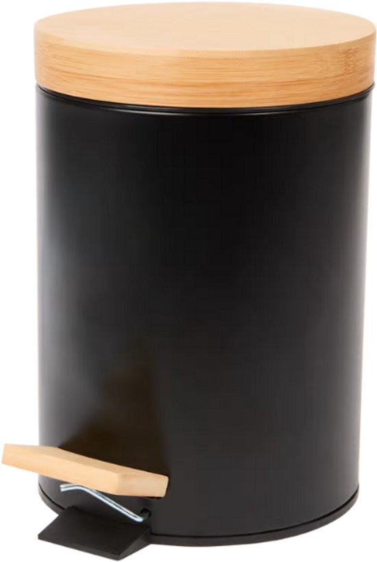 Pedaalemmer Bamboe Zwart - 3 liter