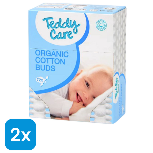 2x Teddy Care Wattenstaafjes - 72 stuks