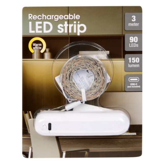 Oplaadbare Ledstrip Wit - 3 m