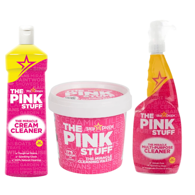 The Pink Stuff Cleaning Paste - 850 gr + The Pink Stuff Cream Cleaner - 500 ml + The Pink Stuff Allesreiniger - 750 ml