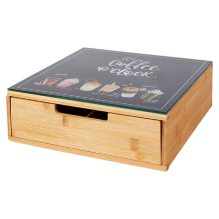 Opbergdoos Bamboe met Print - 30x30x10 cm