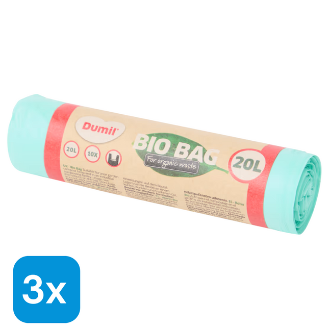3x Dumil Bio Afvalzakken 20L - 10 stuks