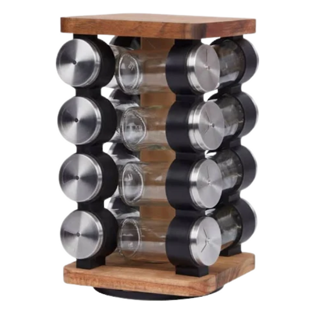 Kruidencarrousel met 16 Kruidenpotjes - 16x16x27 cm