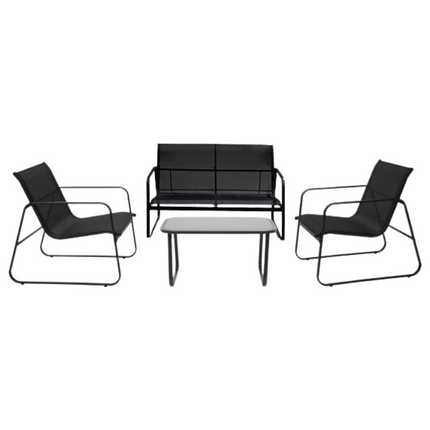 Loungeset 4-delig Zwart