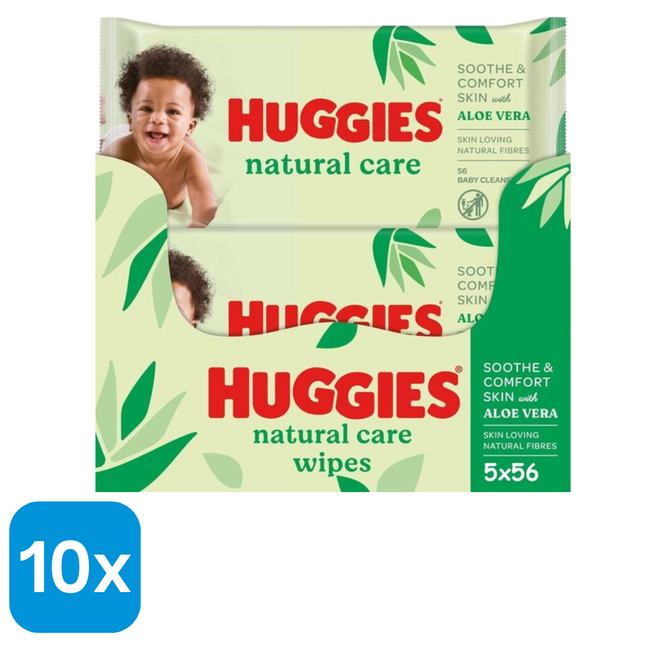 10x Huggies Babydoekjes Natural Care - 56 stuks