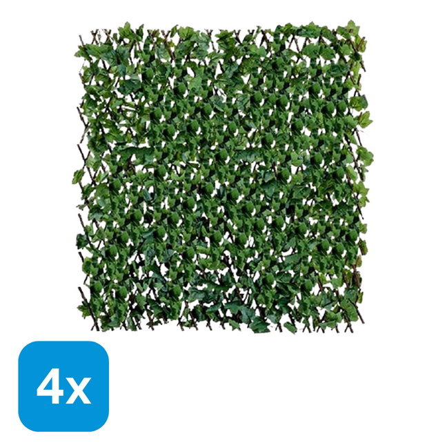 4x Klimop Kunsthaag - 120x30x2 cm