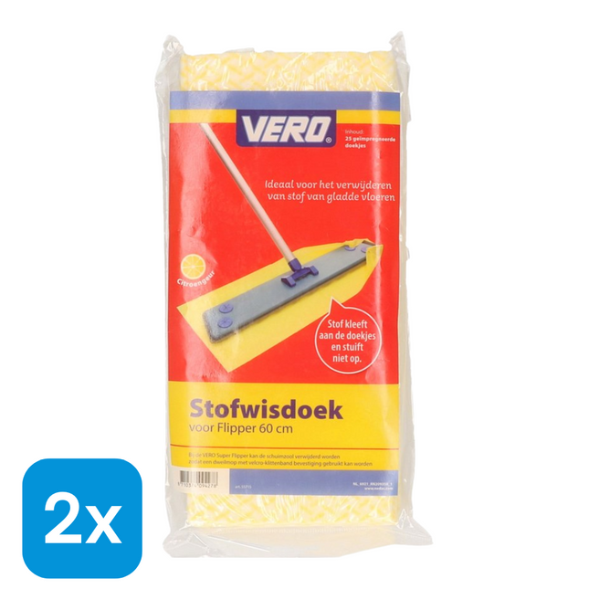 2x Vero Stofwisdoek met Citroengeur - 25 stuks
