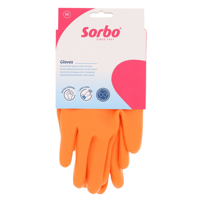 Sorbo Huishoudhandschoen Oranje Maat M - 1 paar