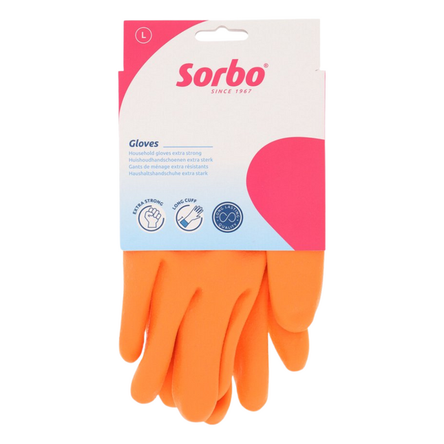 Sorbo Huishoudhandschoenen Oranje Maat L - 1 paar