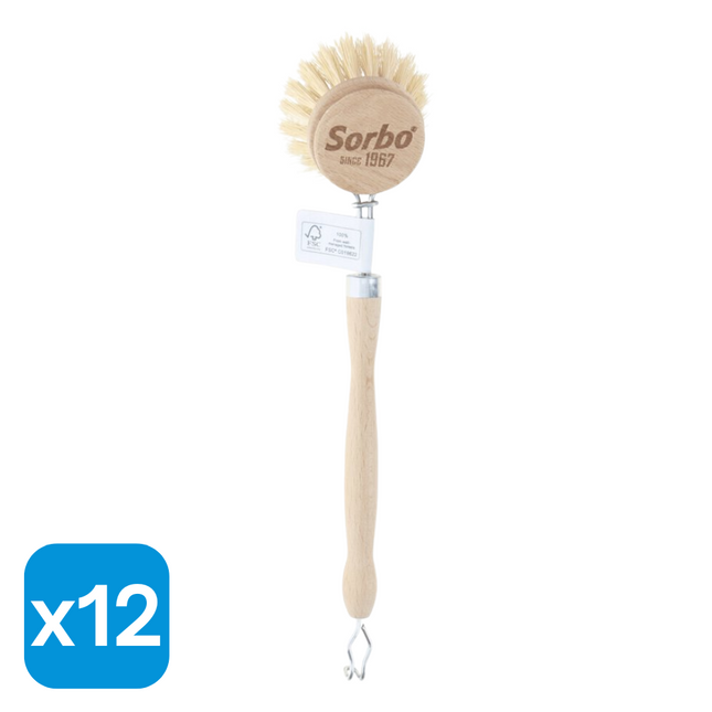 12x Sorbo Afwasborstel Hout