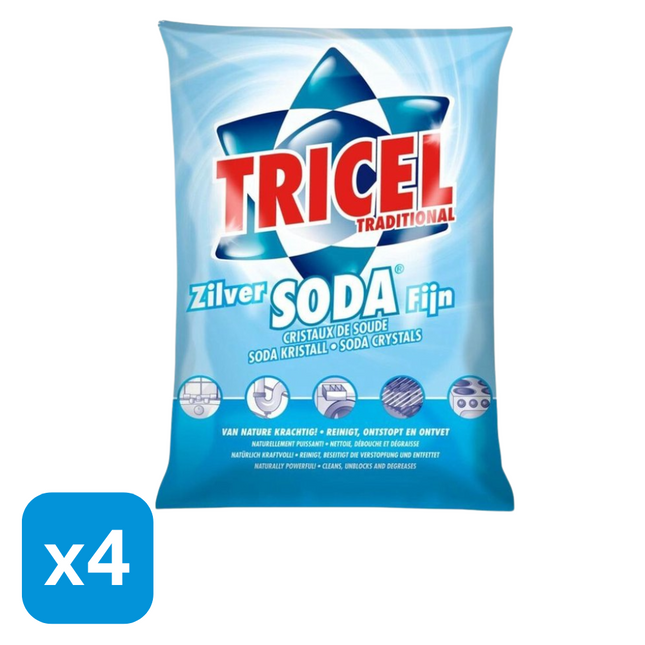 4x Tricel Zilver Soda Fijn - 1 kg