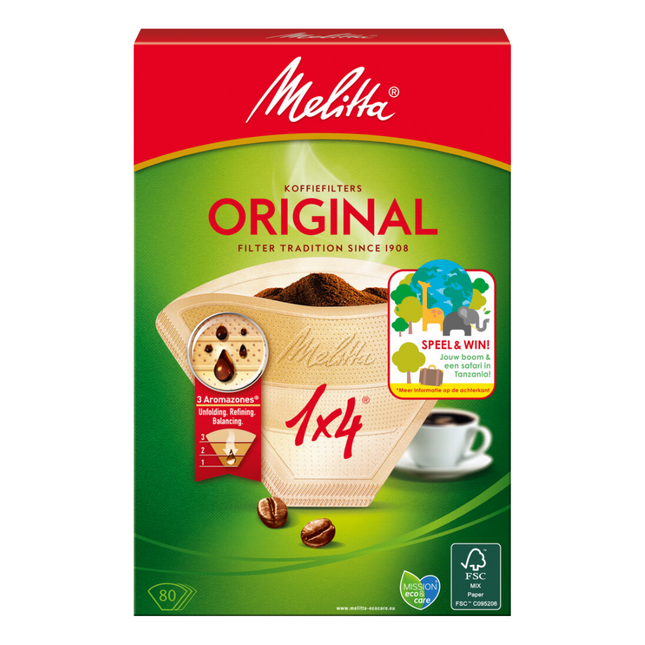 Melitta Koffiefilters 1x4 Bruin - 40 stuks