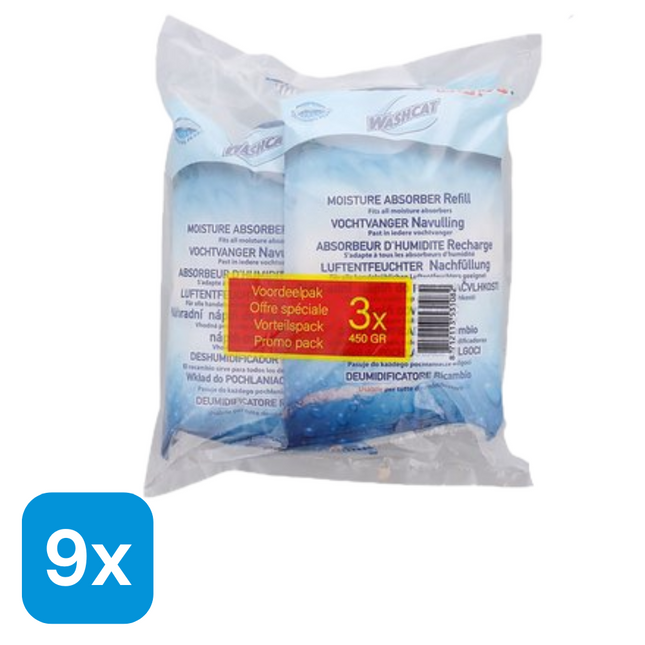 3x Washcat Vochtvanger Navulling - 3x450 gr