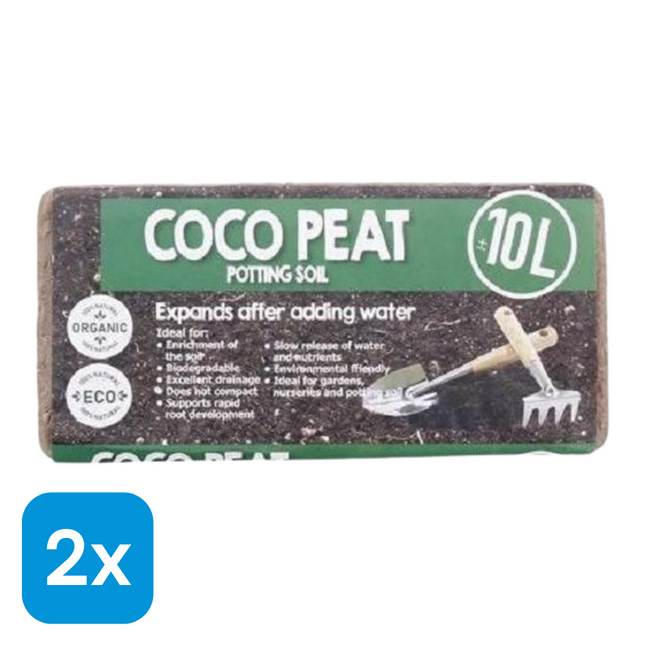 2x Potgrond Kokosvezel - 10 liter