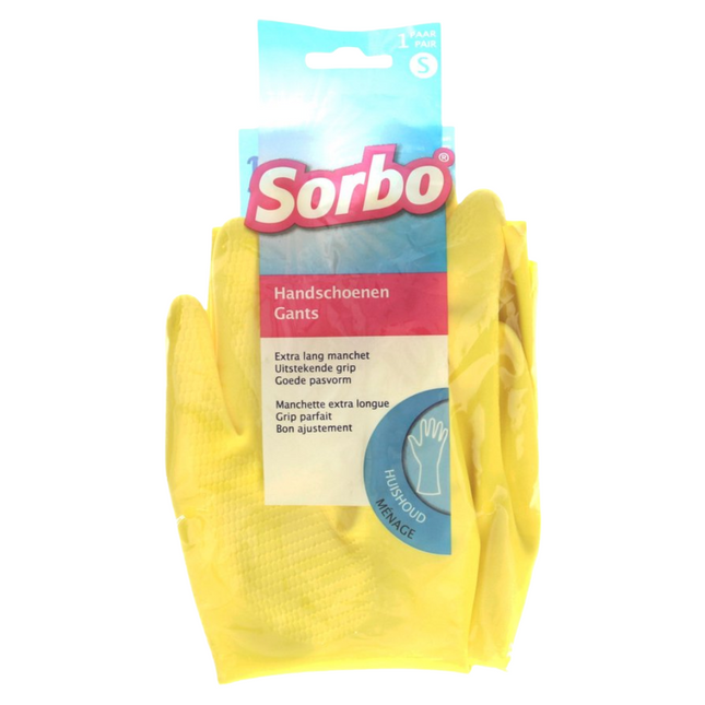 Sorbo Huishoudhandschoenen Geel Maat S - 1 paar