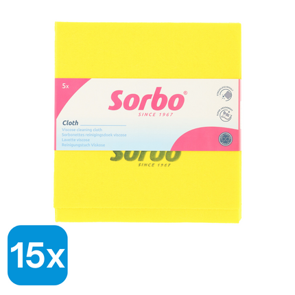 15x Sorbo Sorbonettes Schoonmaakdoekjes - 5 stuks